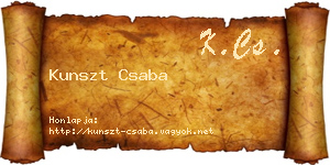 Kunszt Csaba névjegykártya