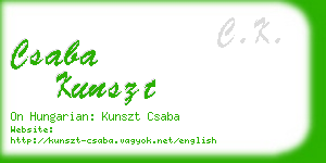 csaba kunszt business card